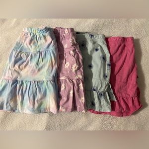 EUC 4 skort lot skirt w shorts bundle stretch tiedye pink Daisy